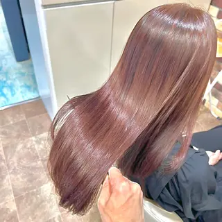 ロング カラー パーマ 大人女性の縮毛矯正/ 艶髪職人/馬渕樹のヘアスタイル