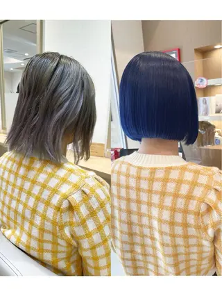 ショート カラー 縮毛矯正ボブ/ 髪質改善/カットのヘアスタイル