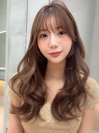 セミロング カラー ヘアアレンジ fumika🎀 ベージュのヘアスタイル
