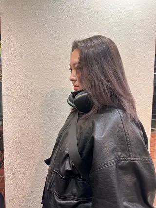 ミディアム カラー カーリーパーマ/ 透明ｶﾗｰ/MIKUのヘアスタイル