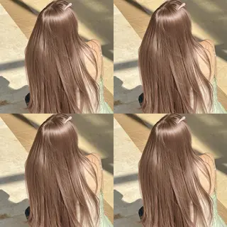 セミロング 透明感♡グレージュ ♡ミルクティー♡のヘアスタイル