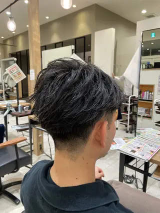ショート パーマ メンズ 野水 隆雅のヘアスタイル