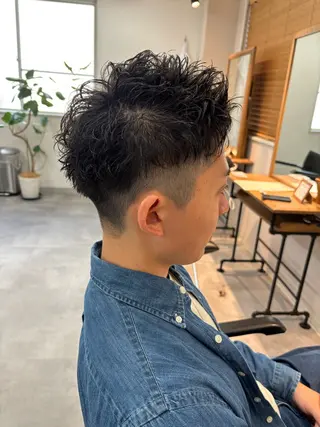 メンズ 保立/フェザーパーマ /メンズカット千葉のヘアスタイル