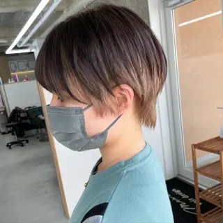 ショート カラー Lull1人美容室 バレイヤージュのヘアスタイル