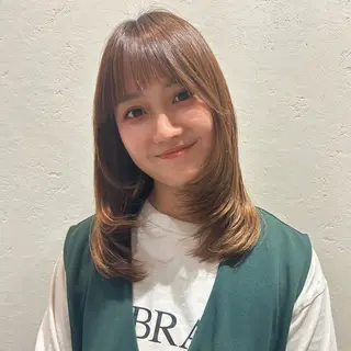 セミロング 🍒中川葵久美🍒 レイヤー/メンズのヘアスタイル