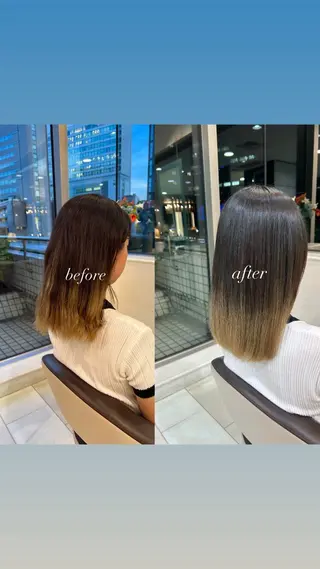 セミロング 透明感カラー／ 艶髪／たなべだいのヘアスタイル