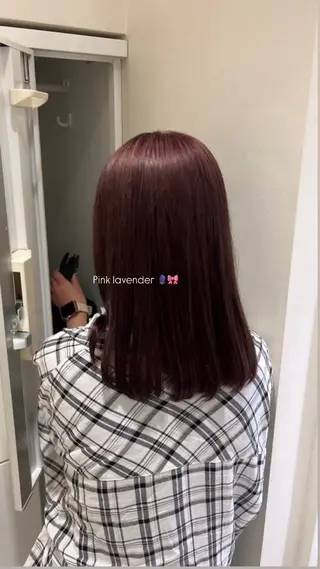 ミディアム カラー 透明感ベージュ× レイヤーSayu🎀のヘアスタイル