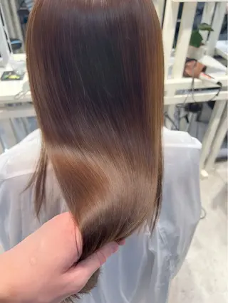 セミロング 恵比寿韓国レイヤー× 艶透明感カラー大場のヘアスタイル