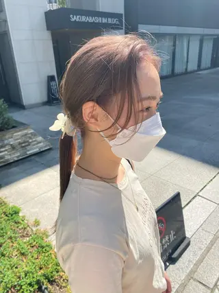 ロング デザインカラー/ボブ ブリーチカラー/ユリのヘアスタイル