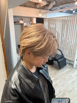 カラー メンズ メンズハイトーン特化 てるぼうのヘアスタイル