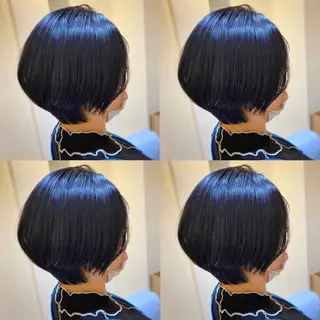 ショート カラー 金島 青のヘアスタイル