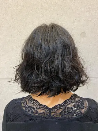 ミディアム パーマ 石橋遼統 /ショートボブのヘアスタイル