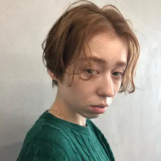 ショート カラー パーマ N/デザインカラー 🌿ナギのヘアスタイル