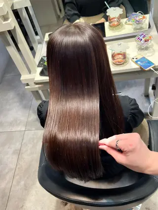 セミロング 恵比寿韓国レイヤー× 艶透明感カラー大場のヘアスタイル