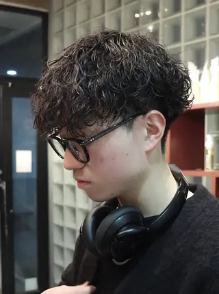 ミディアム パーマ メンズ 🌀パーマ特化 美容師🌀/しゅんのヘアスタイル