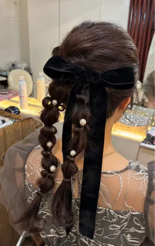 セミロング ヘアアレンジ 森 陽子のマツエク・マツパデザイン