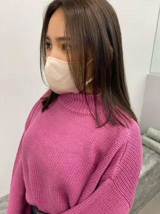 ミディアム カラー 寒河江 友花のヘアスタイル