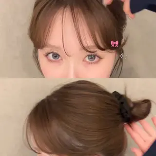 セミロング 盛れる透明感カラー・ momokaのヘアスタイル