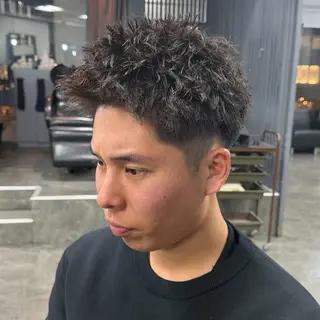 パーマ メンズ 梅田/メンズパーマ /短髪/田中崇奨のヘアスタイル