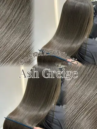 ロング カラー 赤み消し/オリーブ カーキ/福田れんのヘアスタイル