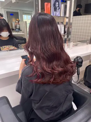 セミロング カラー パーマ ヘアアレンジ メンズ キッズ ネイル マツエク・マツパ アイブロウ 🦋韓国レイヤー｜ 透明感グレージュ🦋のヘアスタイル
