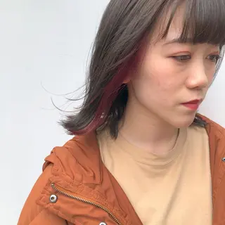 ミディアム カラー パーマ ヘアアレンジ メンズ ネイル マツエク・マツパ 天神レイヤーカット No.1💖マユカのヘアスタイル