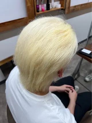 ショート カラー メンズ ❄️透明感カラー / ハイトーン❄️WAOのヘアスタイル