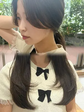 ロング 韓国レイヤー／顔周り ／ブリーチことこのヘアスタイル