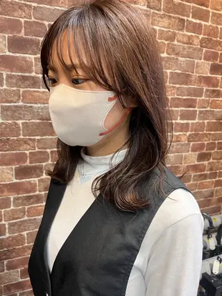 ミディアム カラー パーマ ヘアアレンジ メンズ キッズ ネイル マツエク・マツパ アイブロウ 久木原 ゆりのヘアスタイル