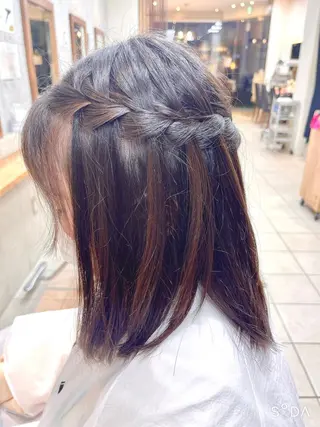 ミディアム ヘアアレンジ たなか なおのヘアスタイル