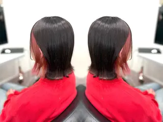 ミディアム 小顔カット/透明感 カラー/美髪矯正🫧のヘアスタイル