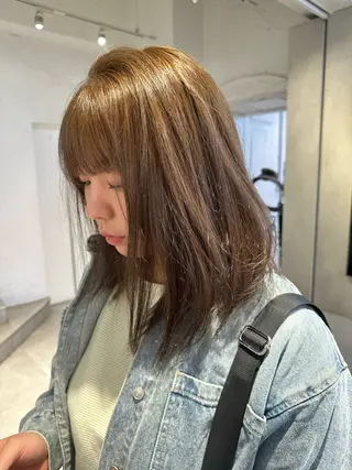 セミロング カラー 韓国ヘアメンズ・レデ ィース特化ミクのヘアスタイル