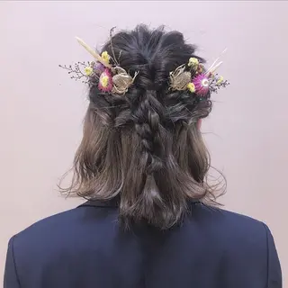 ミディアム ヘアアレンジ 似合わせカットカラー ♡佐藤捺美のヘアスタイル