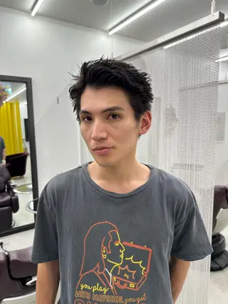 ショート パーマ メンズ ボブ  レイヤー 髪質改善  相澤晃希のヘアスタイル