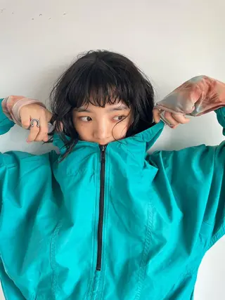ミディアム カラー パーマ CEINE OURのヘアスタイル