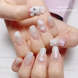 ミディアム ネイル 🐾enen style 🐾のネイルデザイン