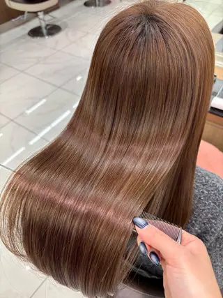 ロング カラー 長妻莉央/縮毛矯正 髪質改善カラーのヘアスタイル