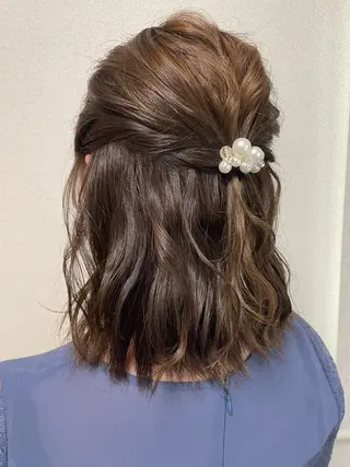 ミディアム ヘアアレンジ 𝐒𝐇𝐔𝐑𝐈 🦋艶カラー🦋のヘアスタイル