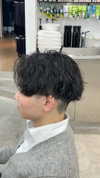ショート カラー パーマ メンズ キッズ 栄💗レイヤーカット ｜パーマ｜haruのヘアスタイル