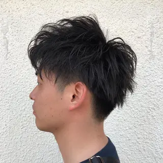 ショート カラー パーマ メンズ ニュアンスパーマ/ レイヤー/茶屋町のヘアスタイル