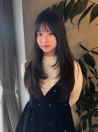 ロング カラー ベージュカラー/長岡 レイヤーカット/コウのヘアスタイル