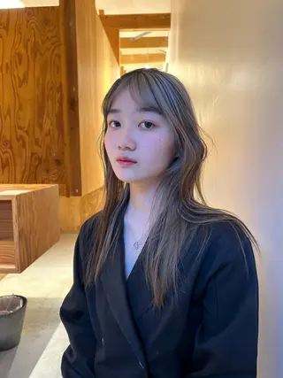 ロング カラー 한국에English OK🌼unaのヘアスタイル