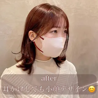 セミロング 🌹ハッシュカット、 レイヤー韓国ヘア🌹のヘアスタイル