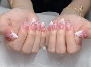 ロング カラー 波 なみのネイルデザイン