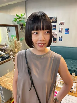 ミディアム カラー パーマ ヘアアレンジ メンズ キッズ ネイル マツエク・マツパ アイブロウ tatsumi/ボブ ウルフ/レイヤーのヘアスタイル