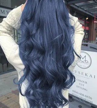 ロング カラー 韓国っぽ♡寒色/暗髪 🫧MOEKA🦋のヘアスタイル