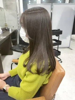 ミディアム カラー ヘアアレンジ 🌷FUKA🌷 まろやかハイトーンのヘアスタイル