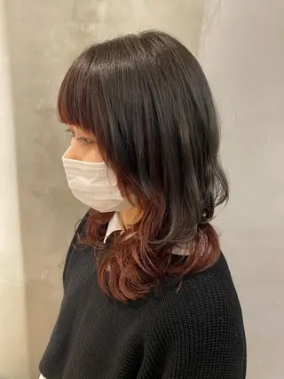 ミディアム 顔周りカット・相談 レイヤーも◎しずくのヘアスタイル