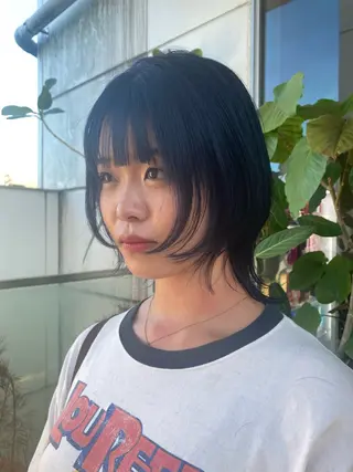 ミディアム カラー パーマ ヘアアレンジ 押切 響　のヘアスタイル