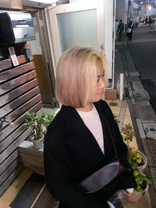 ショート カラー レイヤーウルフ エクステ磯部のヘアスタイル